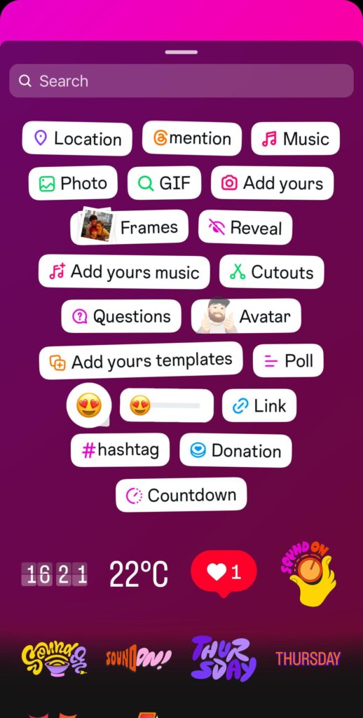 Instagram Story Elements