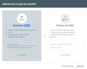 GSC - Comparaison Domaine vs Préfixe de l'URL