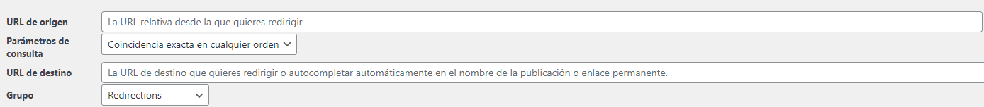 Añadir redirección 301 WordPress ES