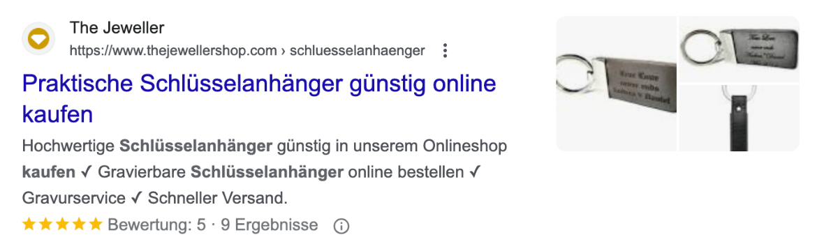 Rich snippet in der SERP mit mehr Informationen