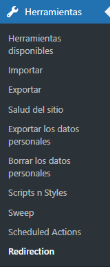 Herramienta Redirection WordPress ES