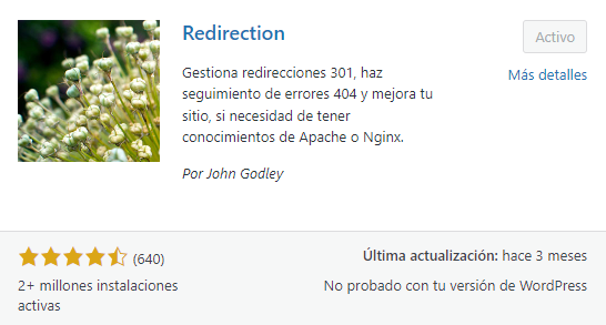 Instalar Plugin Redirection WordPress ES