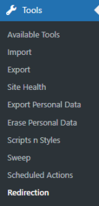 WordPress Tools Redirection